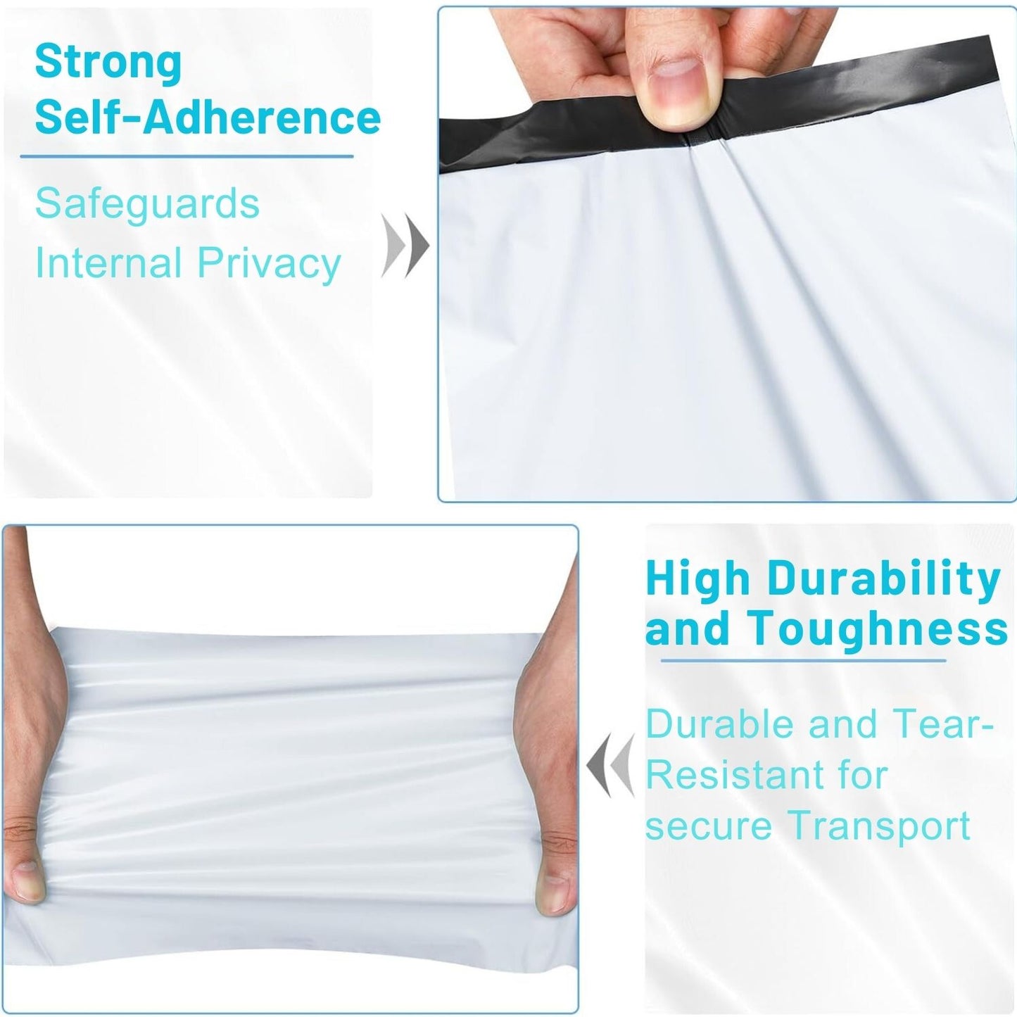 Heavy Duty Self Seal Poly Mailer Flat Bags Waterproof 4 Mil up to 10 Pound 6"(15cm) x 8"(20cm) 200pcs