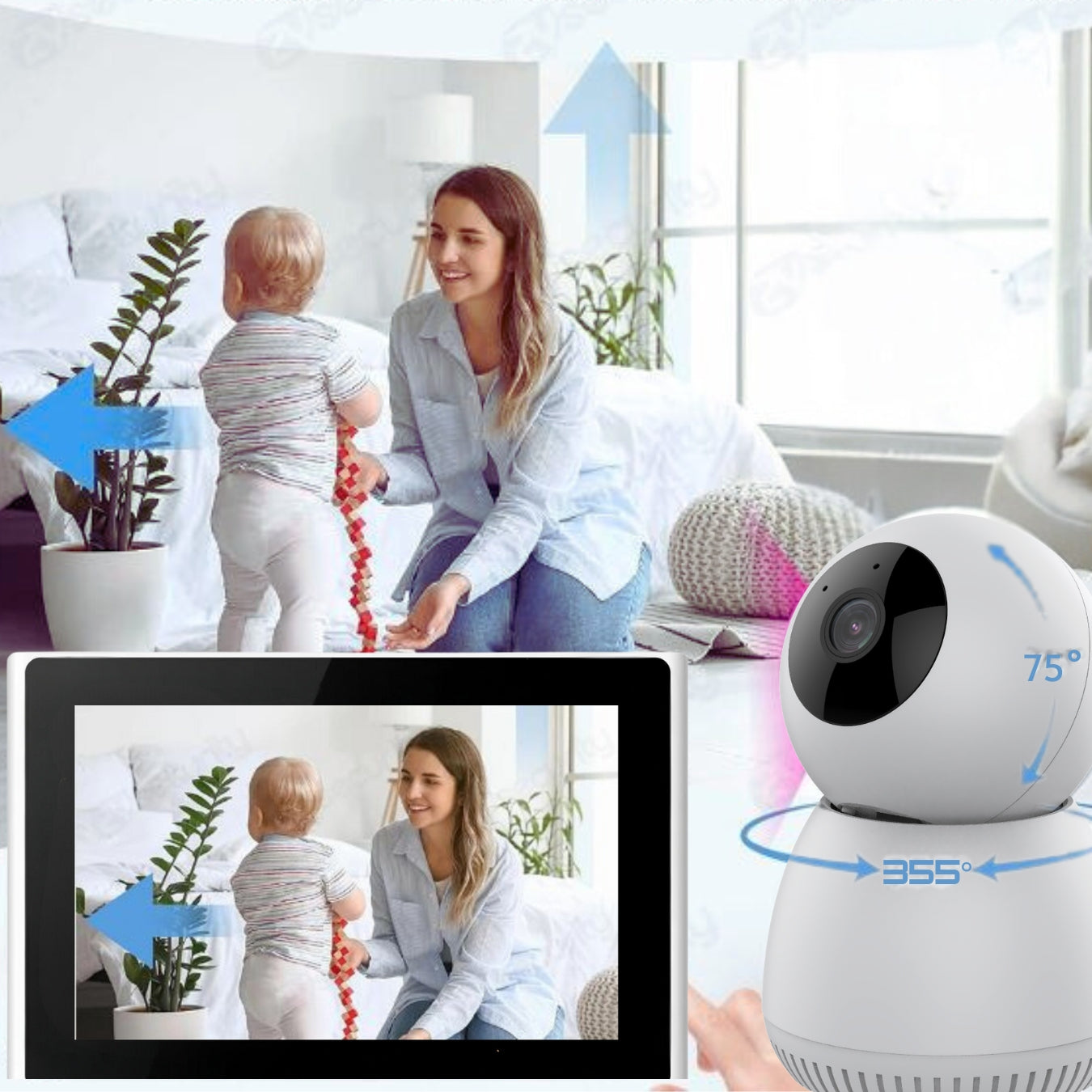 10-Channel WiFi6 NVR Surveillance kit, 3MP Super Bright 18-LED Floodlight Audio Panic Siren Cameras (4 Cameras)