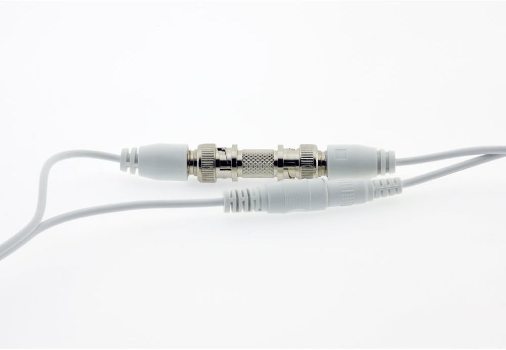 Crystal Vision Siamese Pre-made Video Power BNC Combo Cable for 1080P HD CVI, TVI, AHD w/coupler - Professional Grade (100ft)