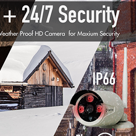 3MP AI-Powered Bullet Type Camera with 15foot Power Extesion Cable (Refurbished)
