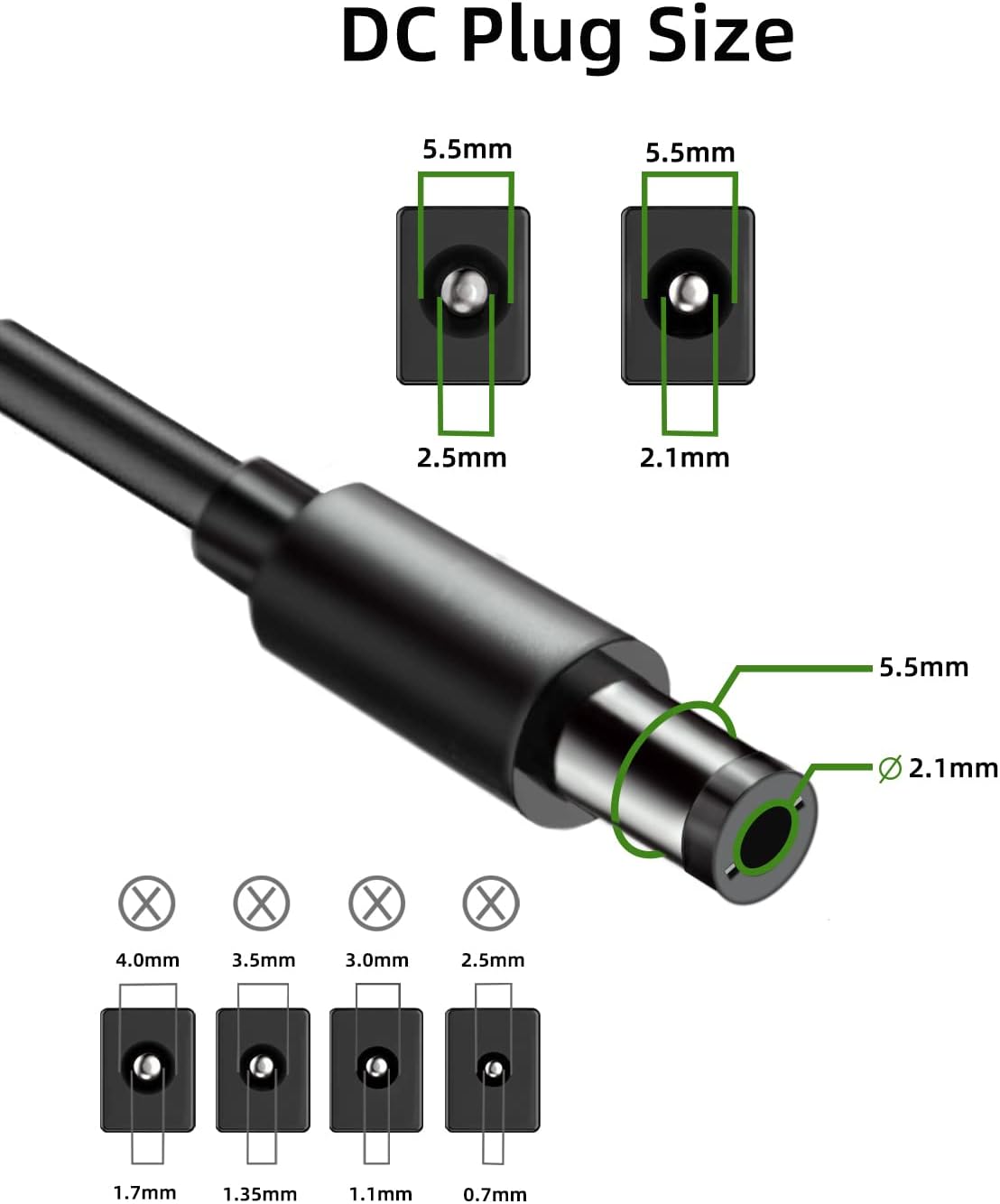Crystal Vision Premium DC 12V 3A Power Supply Adapter Power Cord For CCTV Security Camera NVR UL listed.