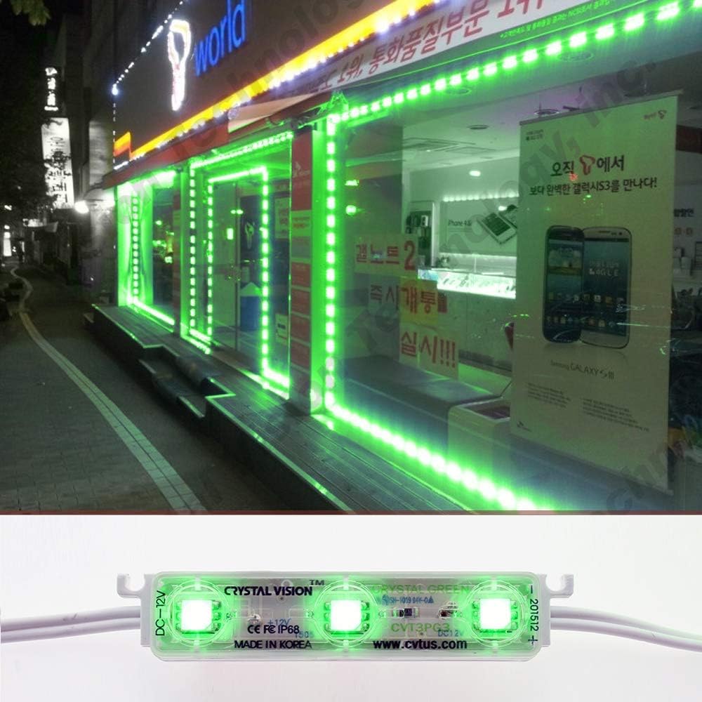 Crystal Vision CVT3SW3K-KIT50 LED Storefront Window Kit/Plug & Play Samsung LED Bulb Made in Korea 50 ft, Green