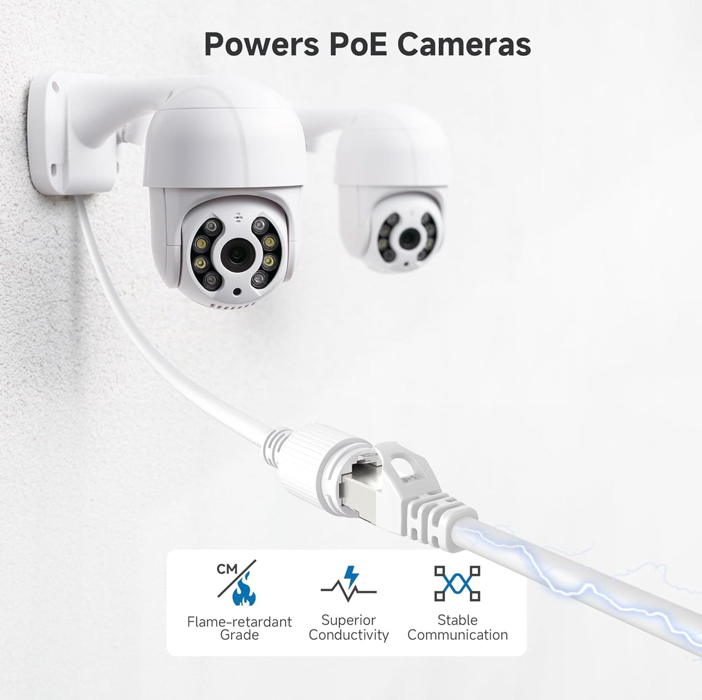 Cat5e Ethernet Cable - 9 ft 10 inchs - White Patch Cable - Network Cable - Ethernet Cord