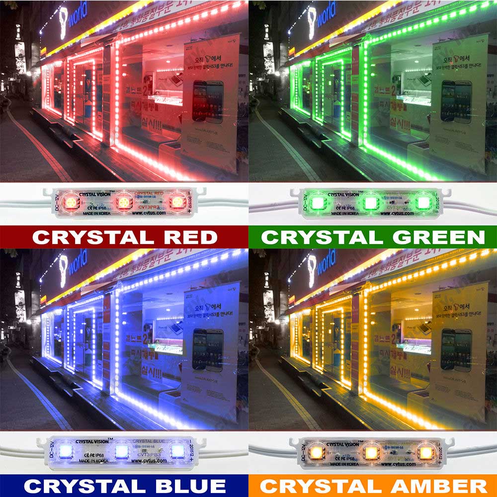 Crystal Vision CVT3SW3K-KIT50 LED Storefront Window Kit/Plug & Play Samsung LED Bulb Made in Korea 50 ft, Green