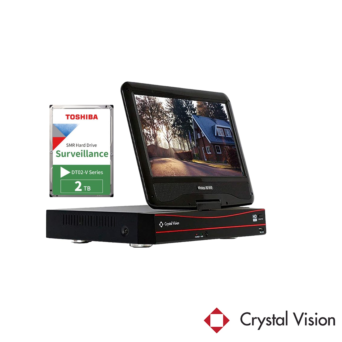 Crystal Vision Wireless Surveillance NVR Recorder with 2TB HDD for Replacement (New User Interface)