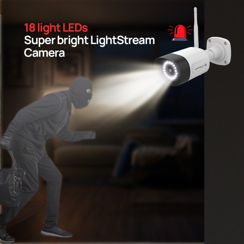 10 - Channel WiFi6 NVR, 1TB Nand Flash Drive & 3MP Super Bright 18 - LED Floodlight Cameras + WiFi Range Extender(6 Cameras) - variant_title - Security Camera System