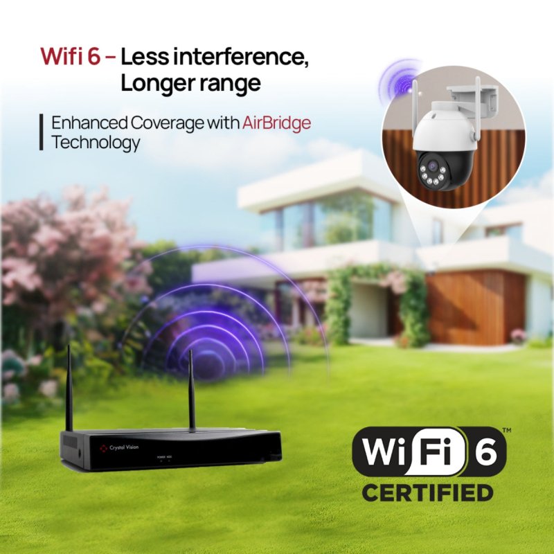 10 - Channel WiFi6 NVR, 2TB HDD & 3MP Pan - Tilt Floodlight Cameras | Audio Siren Security System (4 Pan - tilt Cameras) - variant_title - Security Camera System