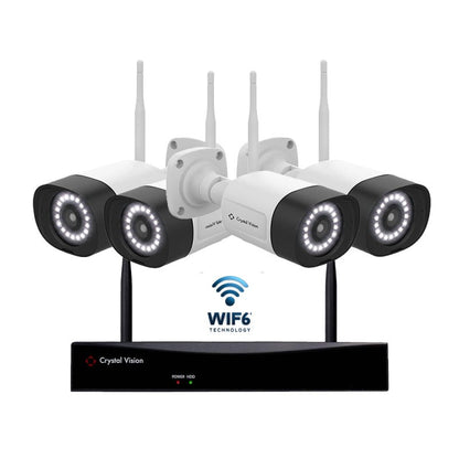 10 - Channel WiFi6 NVR Surveillance kit, 3MP Super Bright 18 - LED Floodlight Audio Panic Siren Cameras (4 Cameras) - variant_title - Security Camera System