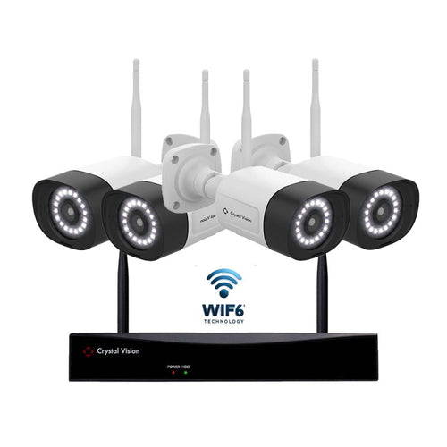 Crystal Vision 10CH WiFi6 NVR Kit - 4 Floodlight Cams, 2TB