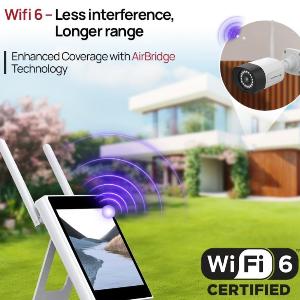 10 - Channel WiFi6 NVR w/10.1 - Inch Monitor, 1TB 3D NAND flash drive & 3MP Floodlight Cameras + Range Extender (6 Cameras) - variant_title - Security Camera System