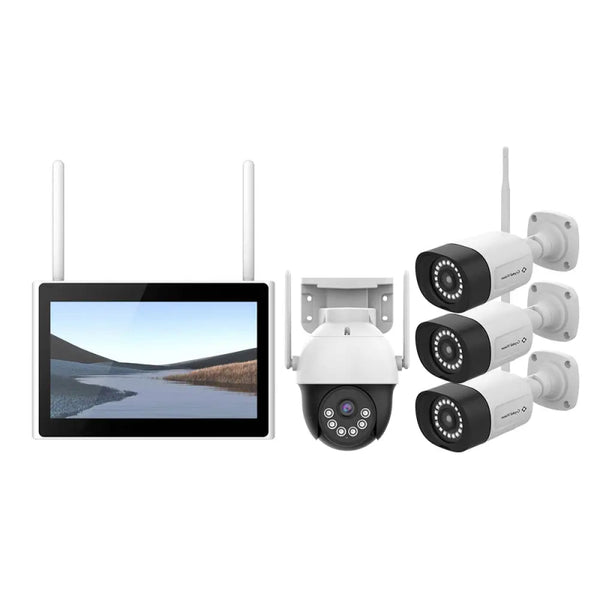 Crystal Vision 10CH WiFi6 Hybrid Kit - 3 Floodlight, 1 PT Cam