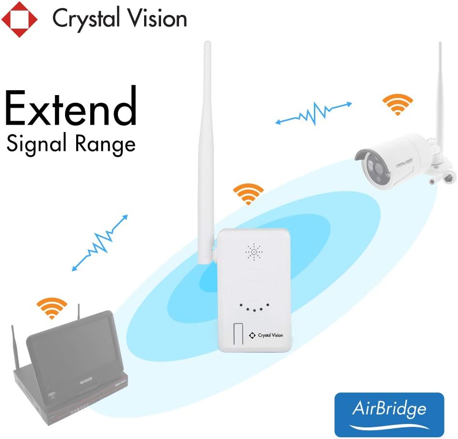 Crystal Vision IPC Router/Repeater (Extend Wireless Range) for CVT9604E-3010W HD Wireless Surveillance System NVR CCTV