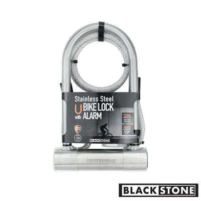 Blackstone Stainless U Bike Lock – Fits Fat Tire & E-Bikes, 52In Cable