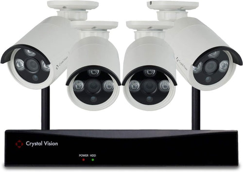 Crystal Vision 10CH WiFi6 NVR Kit - 4 AI Bullet Cams, 1TB