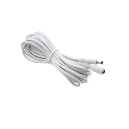 Crystal Vision 9m/30ft White 5.5mm x 2.1mm DC Plug Extension Cable for Power Adapter DC Power 12V 5.5mm x 2.1mm Barrel Male Plug Connector