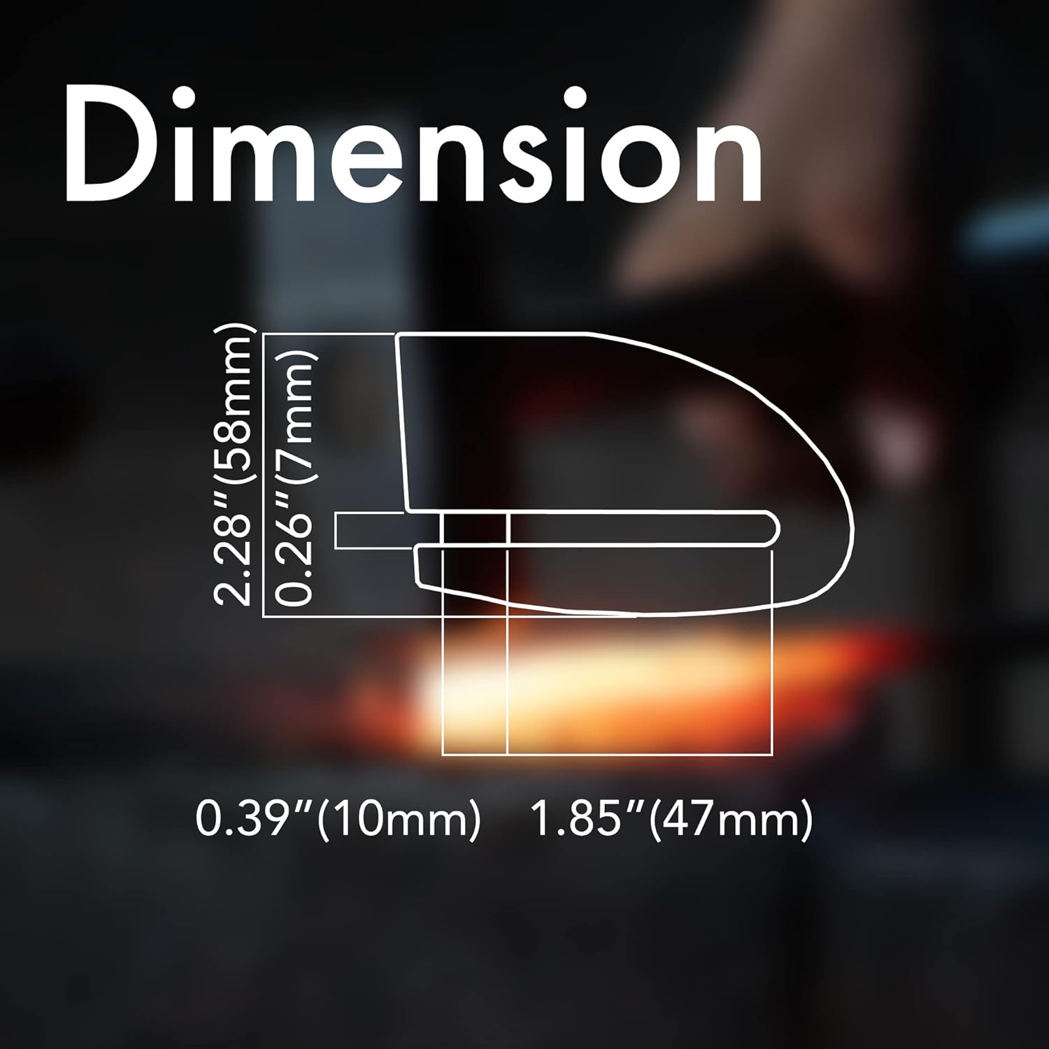 The image presents a technical illustration showing the dimensions of a lock mechanism, with measurements that highlight the product's size and the diameter of its components. The clear, precise figures allow for easy understanding of the lock's physical specifications, important for potential buyers to assess its suitability for their needs