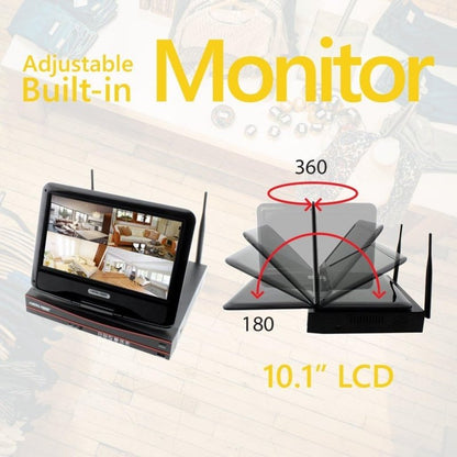 [4CH] Crystal Vision CVT9604E - 3010W1T All - in - One True HD Wireless Surveillance System NVR CCTV w/ 1TB HDD, Built - in Monitor & Router, Camera Auto Pair - variant_title - Security Camera System