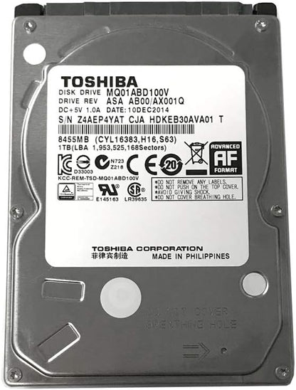 Toshiba 1TB 5400RPM 8MB Cache SATA 3.0Gb/s 2.5 inch Hard Drive for NVR, DVR, Laptop, PS4