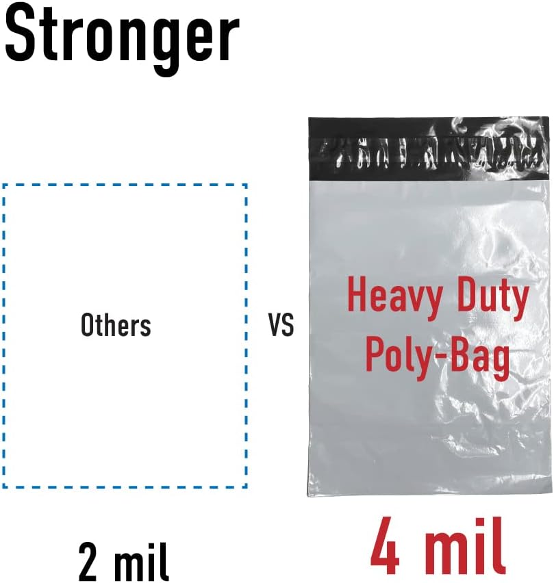 Heavy Duty Self Seal Poly Mailer Flat Bags Waterproof 4 Mil up to 10 Pound 7.75"(20cm) x 9.75"(24.7cm) 200pcs