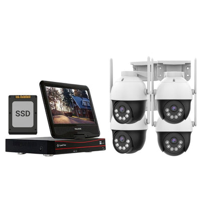 8CH AI Powered Floodlight & Two Way Audio NVR Kit, 1TB 3D Nand SSD (4X Pan - Tilt Camera Kit) - variant_title - Security Camera System