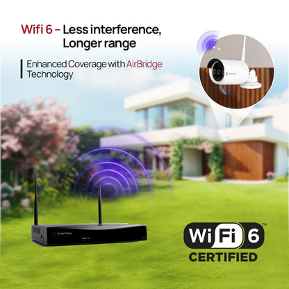 10-Channel WiFi6 NVR with 1TB HDD & 4x 3MP AI-Powered Bullet Cameras | Advanced Home Surveillance System