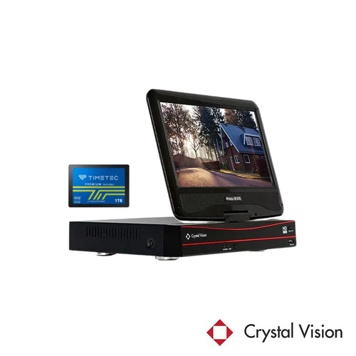 Crystal Vision 8CH Wireless NVR with Monitor (1TB SSD)