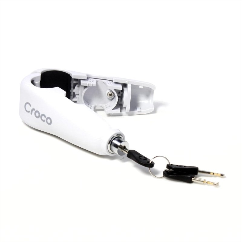 Blackstone Alarm Grip Lock with 120 Decibel Alarm Waterproof Scooter E - Bike Motorcycle Anti - Theft Security Handle Bar Grip Lock Brake Lever Lock (White) - variant_title - Electric Bicycle Lock