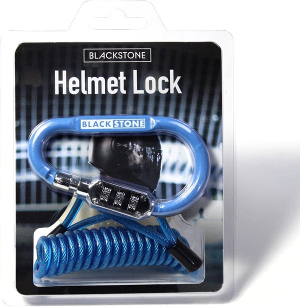 Blackstone Helmet Combo Lock with Blue Reminder Cable