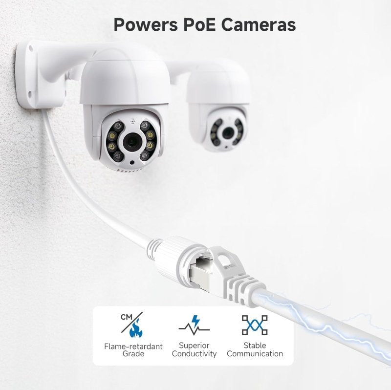 Cat5e Ethernet Cable - 9 ft 10 inchs - White Patch Cable - Network Cable - Ethernet Cord - variant_title - CCTV Cable