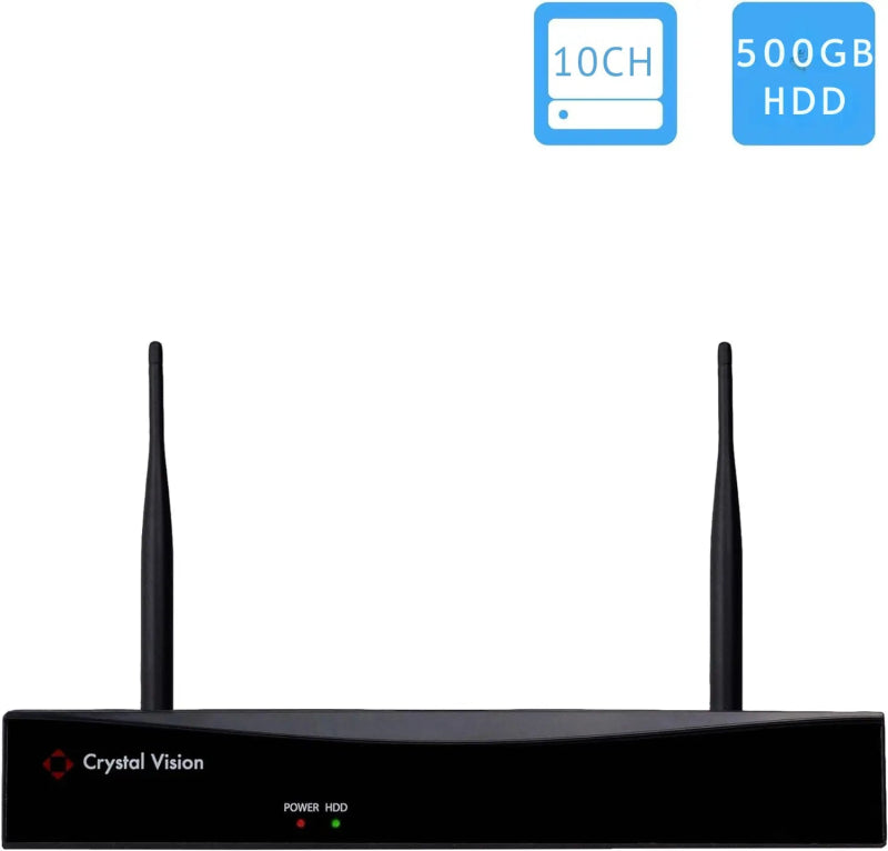 Crystal Vision 10CH WiFi6 NVR (500GB) 10 Channel