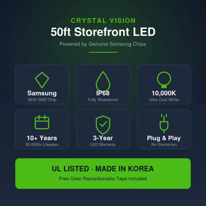 Crystal Vision 2 x 25ft LED Storefront DIY Kit (Cool White) LED Lighting DIY Kit