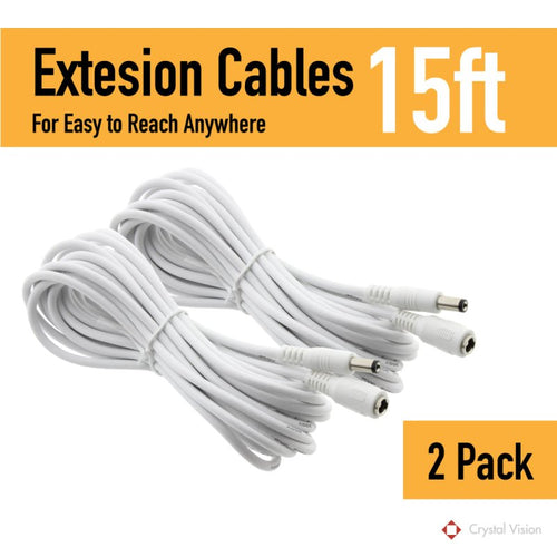 15ft DC Power Extension Cable (2-Pack)