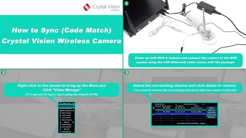 Crystal Vision CVT - 3010W 720P Wireless Replacement Camera (Ethernet Type) for CVT9604E/CVT9608E - variant_title - Add - on Camera