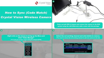 Crystal Vision CVT - 3010W 720P Wireless Replacement Camera (Ethernet Type) for CVT9604E/CVT9608E - variant_title - Add - on Camera