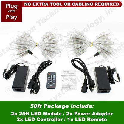 Crystal Vision CVT3SW3K - KIT50 LED Storefront Window Kit/Plug & Play Samsung LED Bulb Made in Korea 50 ft, Green - variant_title - LED Light