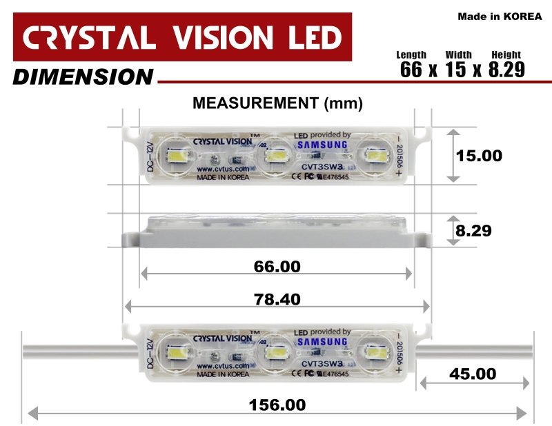 Crystal Vision CVT3SW3K LED Module Only, Storefront Window , Made in Korea 50 ft, Cool White (No Power and remote controller) - variant_title - LED Light