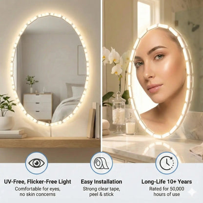 Crystal Vision Hollywood Makeup Mirror Light Kit – Warm White - Hollywood Mirror Light, LED Lighting DIY Kit, Vanity Mirror - LED Light