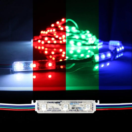 Crystal Vision Korean Genuine 5050 Bright LED Module Store Front Window Kit / Plug - in and Play / 72W Made in Korea w/ Warranty (RGB 25ft x2) - variant_title - LED Light