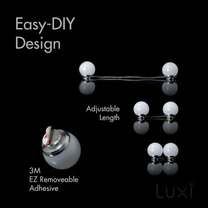 Crystal Vision LUXI Vanity Makeup Mirror Light Kit - Hollywood Style Natural White LED (8 Bulb) - variant_title - LED Light