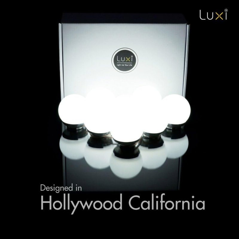 Crystal Vision LUXI Vanity Makeup Mirror Light Kit - Hollywood Style Natural White LED (8 Bulb) - variant_title - LED Light