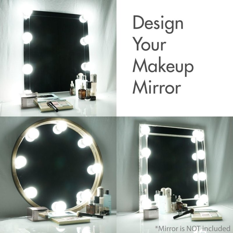 Crystal Vision LUXI Vanity Makeup Mirror Light Kit - Hollywood Style Natural White LED (8 Bulb) - variant_title - LED Light