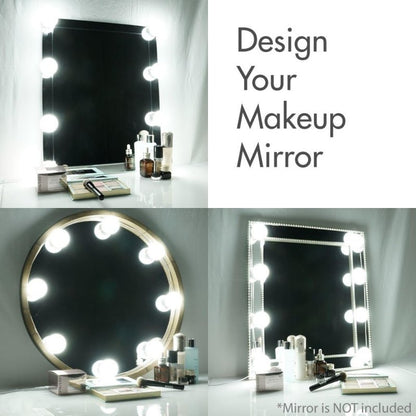 Crystal Vision LUXI Vanity Makeup Mirror Light Kit - Hollywood Style Natural White LED (8 Bulb) - variant_title - LED Light