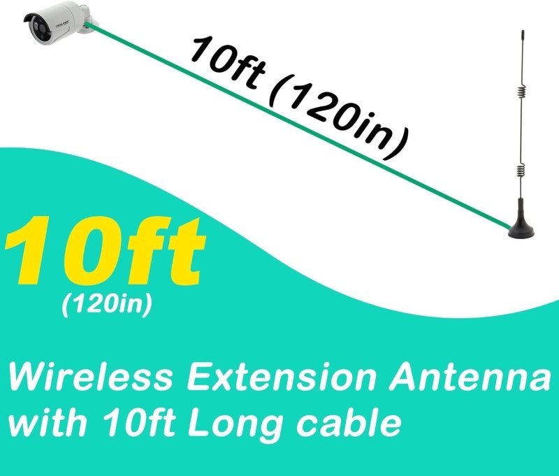 Crystal Vision Premium HD Wireless Camera Antenna Extension - variant_title - CCTV Accessory