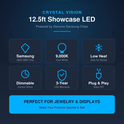 Crystal Vision Showcase LED DIY Kit 12.5ft | Cool White LED Lighting DIY Kit