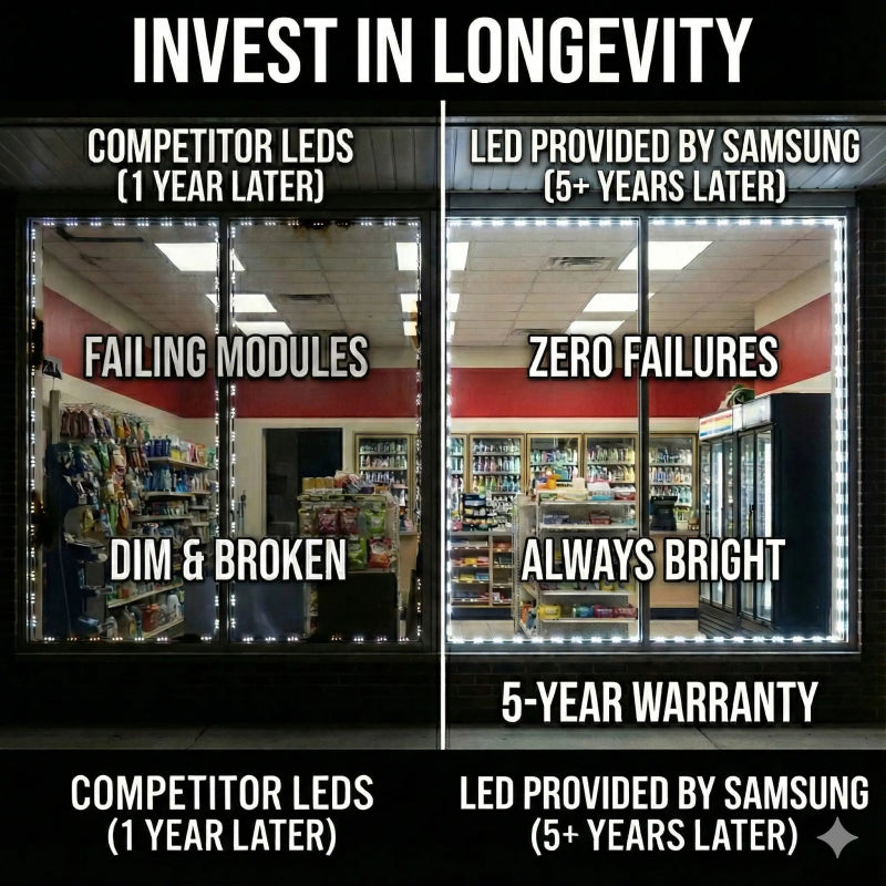 Crystal Vision Storefront LED Window Kit – 50ft Cool White - LED Lighting DIY Kit, Storefront, - LED Light