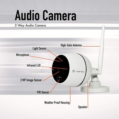 Crystal Vision Technology CVT21WB Wireless Audio 1080P 2MP Camera - variant_title - Add - on Camera