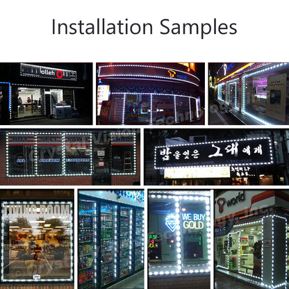 Crystal Vision CVT3SW3K-KIT50 LED Storefront Window Kit/Plug & Play Samsung LED Bulb Made in Korea 50 ft, Green