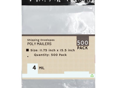 Heavy Duty Self Seal Poly Mailer Flat Bags Waterproof 4 Mil up to 10 Pound 11.75"(30cm) x 15.5"(39.5cm) 500pcs