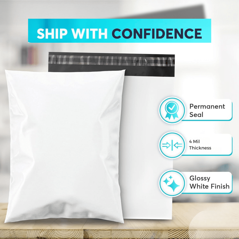 Heavy Duty Self Seal Poly Mailer Flat Bags Waterproof 4 Mil up to 10 Pound 15"(38cm) x 18.75"(47.7cm) 1000pcs - variant_title - 