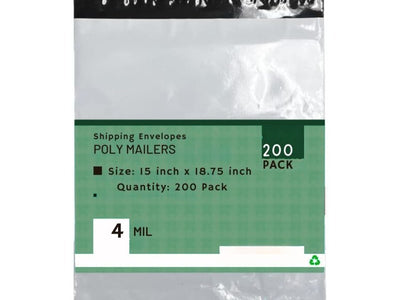 Heavy Duty Self Seal Poly Mailer Flat Bags Waterproof 4 Mil up to 10 Pound 15"(38cm) x 18.75"(47.7cm) 200pcs